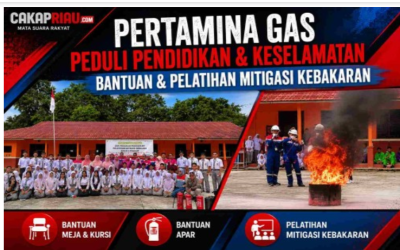Peduli Pendidikan dan Keselamatan, Pertamina Gas Beri Bantuan serta Latih Mitigasi Kebakaran di SMAN 5 Pinggir